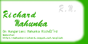 richard mahunka business card